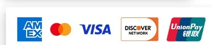 Tarjetas American Express, Mastercard, Visa, Discover y UnionPay